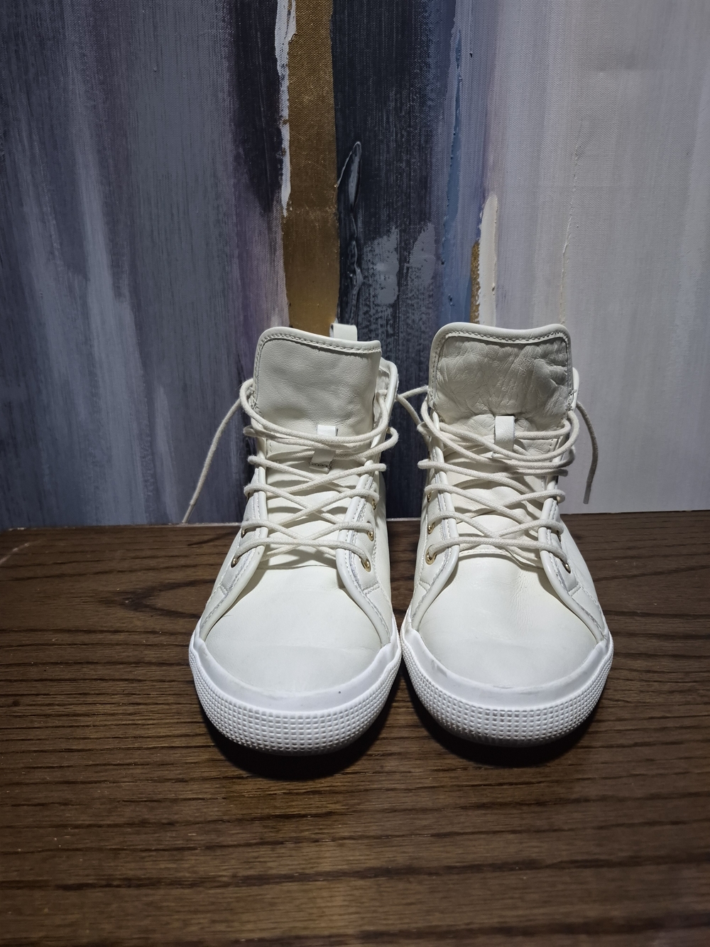 Women’s Ralph Lauren High-Top Sneakers in Cream